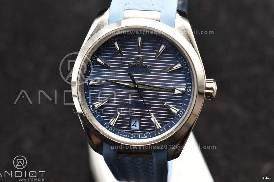 A8900 Summer Blue Edition 41mm Super Dial Rubber Clone Best Aqua Terra Blue VSF on 1:1 Strap 1228